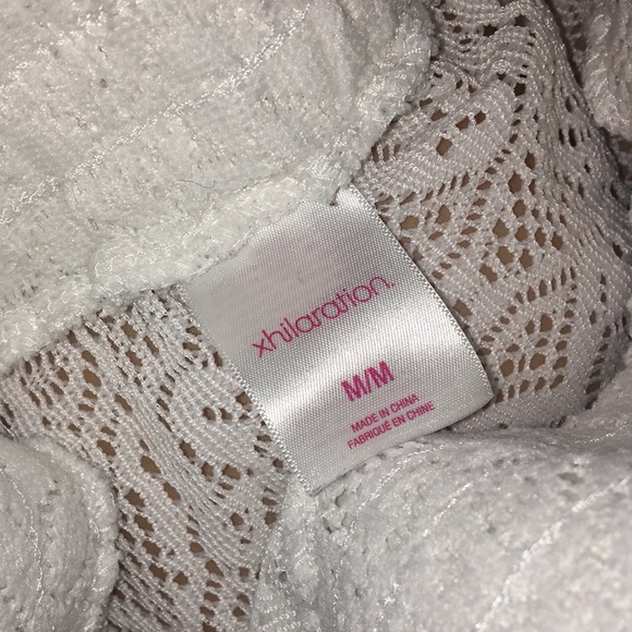 Lace Swim Short Coverup with tie detail on side - Picture 2 of 3